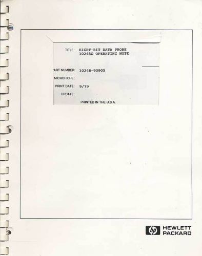 HEWLETT PACKARD MANUAL - HP 10248C EIGHT BIT DATA PROBE