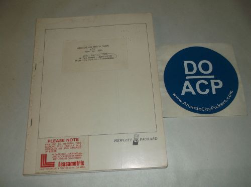 HEWLETT PACKARD 1601A OPERATING &amp; SERVICE MANUAL 01601-90903