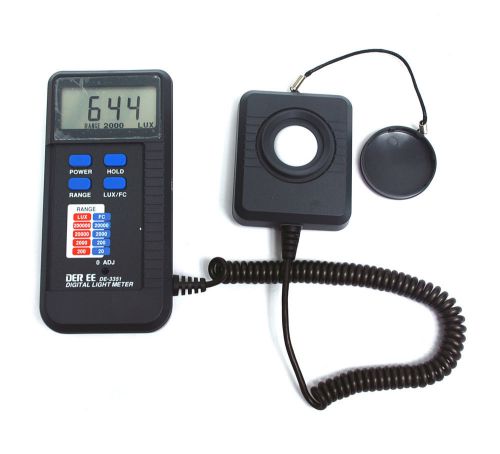 1pc digital light &amp; lux meter de-3351 0~200000lux 0~20000fc der ee taiwan for sale