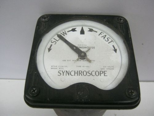 Vintage Westinghouse Synchroscope Meter, US NAVY, Movie Prop, Steampunk