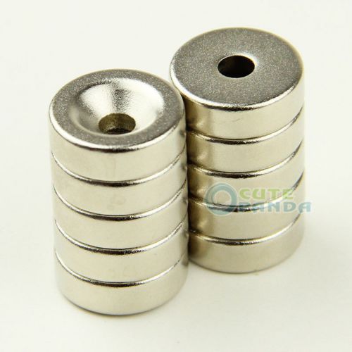 10pcs D:15mm x 5mm Hole:4mm Super Strong Rare Earth Neodymium Disc Magnet N35