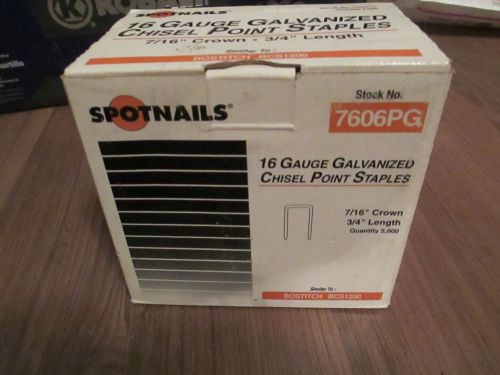 Spotnails 7606PG Medium Crown 16 Gauge Staples 3/4 Length Bostitch Style S4 -Z3