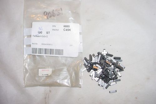 96 NOS Pabfeder Parallel Keys metric 3x3x12mm