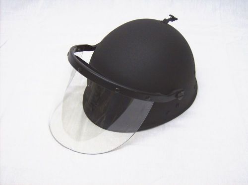 Black law enforcement adjustable full face shield anti riot helmet new for sale