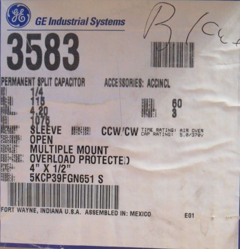 GE MOTORS 5KCP39FGN651S H.P 1/4