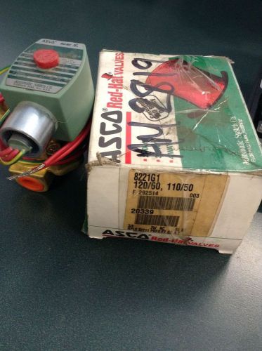 ASCO, 8221G1, 3/8&#034; BRASS, 2 WAY, NC, 120/60, SOLENOID VALVE, NIB