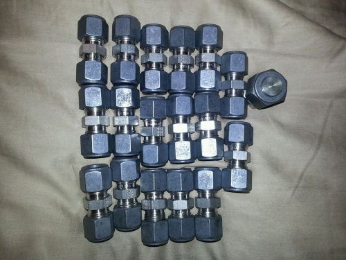 Parker stainless steel fittings 3/8&#034; compression couplers for sale