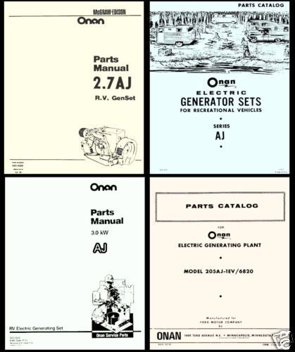 Onan AJ Electric RV GenSet Generator PARTS MANUAL Catalog -5- IPL IPC MANUALS