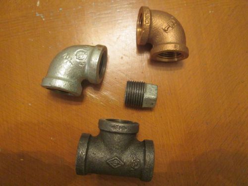 Lot of 4 misc steal 1/2 threaded fittings for sale