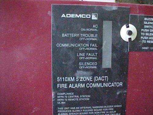 L@@K- ADEMCO/ HONEYWELL , 5110XM, 5 ZONE (DACT ),  FIRE ALARM COMMUNCIATOR- LQQK