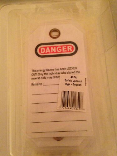 Safety lockout tags english - master lock 497a for sale