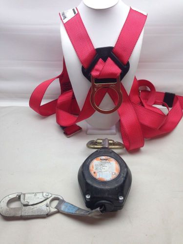 LOT SafeWaze retractable Lifeline MS-16 &amp; Safety Harness 10810 size universal 7