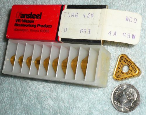 (10) NOS VR/Wesson Carbide Indexable Inserts USA TNMG 438 Grade 663, WCO 4A 69W