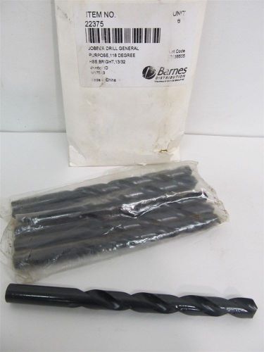 Barnes Distribution 22375, 13/32&#034;, HSS, Jobber Length Drill Bits - 6 each