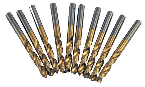 Stub length drill tin no.10,no.20, no 30 10pc pack hss 135 deg.split point for sale