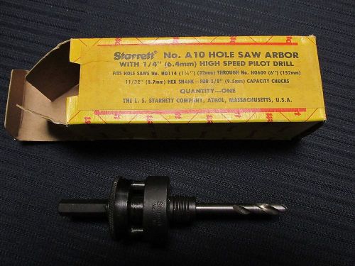 STARRETT A10 HOLE SAW HOLESAW ARBOR (1 1/4&#034;-6&#034;)