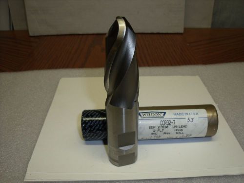 1&#034; x 1&#034; x 2-1/4” x 4-3/4&#034; 2 FL COR32-7 Ball Cobalt Weldon Tool End Mill-W53