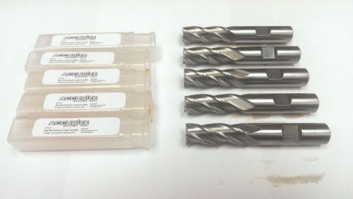 5 Pcs of 1/2&#034;x1/2&#034;x1-1/4&#034;x3-1/4&#034; M42 HSS+8%Cobalt 4 Flute End Mill, #CO-12x5