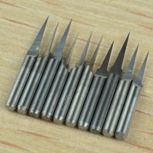 10pcs flat bottom engraving bits 0.1mm 10 degree cnc router pcb wood for sale