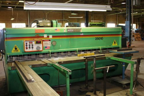 1/4&#034; x 10&#039; accurshear hydraulic power shear, w/fopbg w/digital readout, sq arms for sale