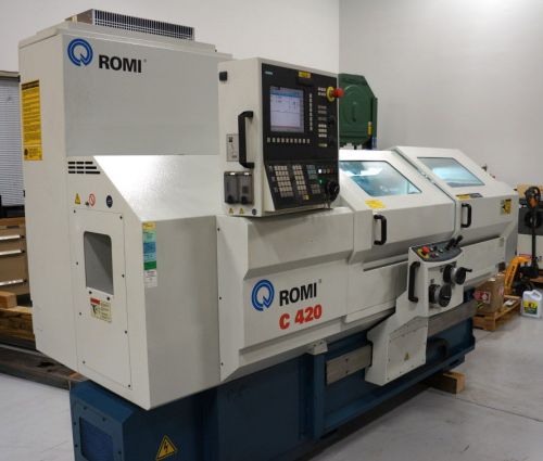 2011 romi c420 cnc lathe w/ turret - pristine for sale