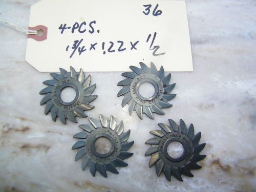 4-PCS -UNION - USA - STRAIGHT SIDE MILLING CUTTERS - 1 3/4 X .122 X 1/2