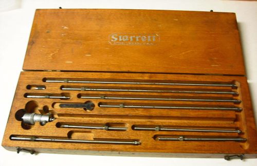 VINTAGE STARRETT COMPLETE 2&#034; - 12&#034; ID INSIDE MICROMETER NO 124 in ORIG.WOOD CASE