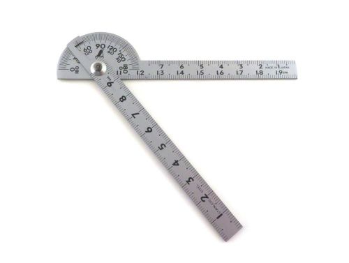 Shinwa Japanese Stainless Steel Protractor 40 mm, 3 1/2&#034; Round Head Satin 62995