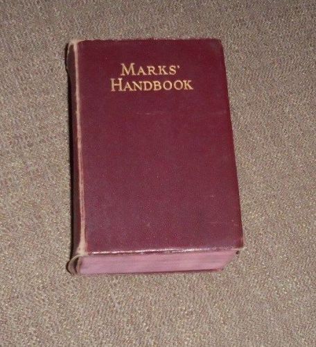 MARKS HANDBOOK MECHANICAL ENGINEERS 4TH ED 1941