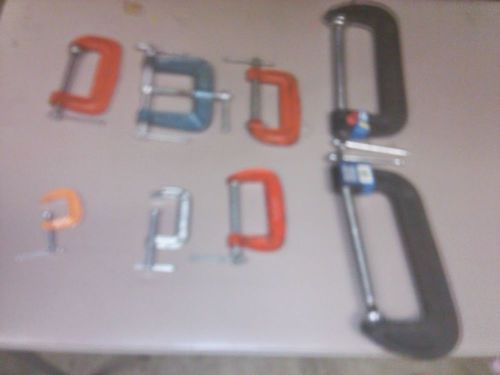 Lot of 8 Heavy Duty C-Clamps