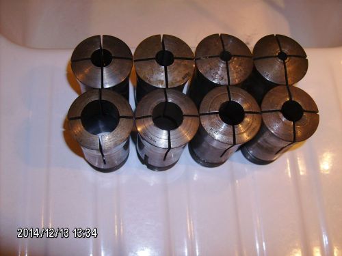 lot of (8) HARDINGE 2J machinist mill collets 5/16 - 1 1/16