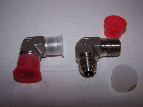 PARKER 8-8-CTX-SS TRIPLELOK MALE ELBOW 1/2&#034; FLARE X 1/2&#034; NPT SS  NEW  LOT OF 2