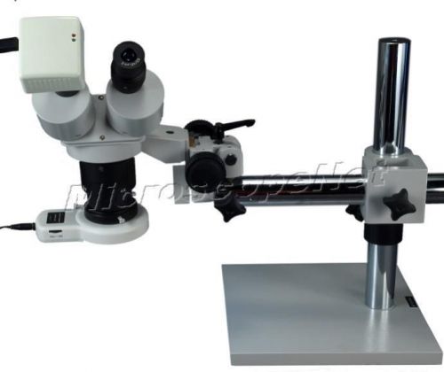 Boom stand stereo microscope with 1.3mp usb digital camera +54 led ring light for sale