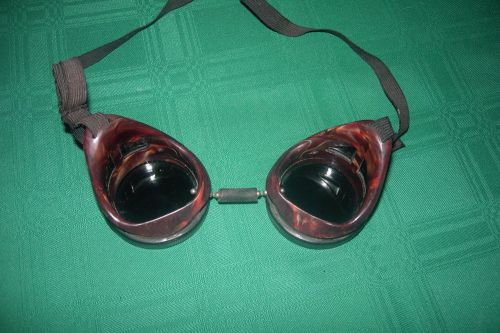 VINTAGE WELDING GOGGLES - GLENDALE - BAKELITE SWIRL - STEAMPUNK