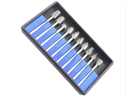 New 10Pcs/1Set Tungsten Steel Dental Burs Carbide Burrs Lab Tooth Drill