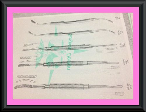 Set of 5 Pc Bone Files Dental Implant Surgical Wahl, Polokoff, Miller Files