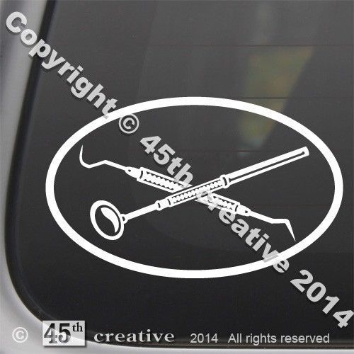 Hygienist Oval Decal - dental hygienist teeth cleaning tools emblem logo sticker