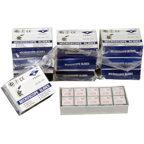 500 blank microscope slides + 1000 square cover slips for sale