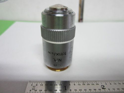 OPTICAL MICROSCOPE [dirty] LEITZ OBJECTIVE NPL 100X INFINITY OPTICS BIN#46-L-19