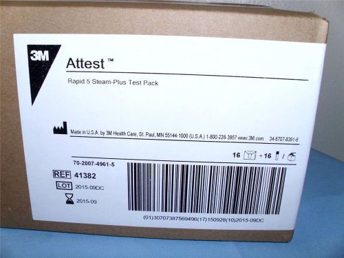 3M™ ATTEST™ RAPID 5 STEAM PLUS TEST PACK # 41382F (BOX OF 16) NEW 2015/09