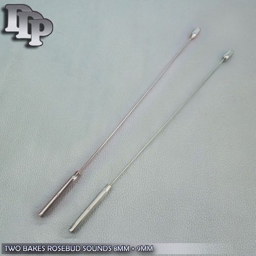 Two Pcs Bakes Rosebud Urethral Sounds 8MM &amp; 9MM