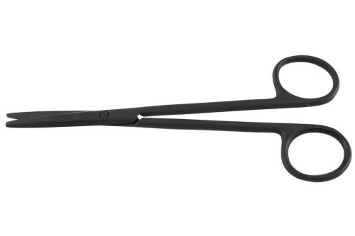2 Black Coated Metzenbaum Scissors 5.5&#034; Straight, Surgical Instruments