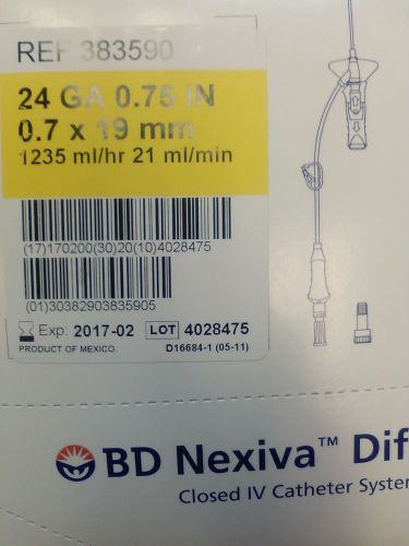 BD NEXIVA DISFFUSICS ref 383592 IV CATH SYSTEM  20G x 1&#034;,20/pr box 4 boxes NDATE