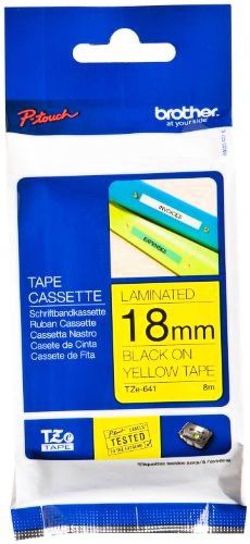 Brother tz641 brother black on yellow 3/4&#034; tape ( tze641 ) for sale