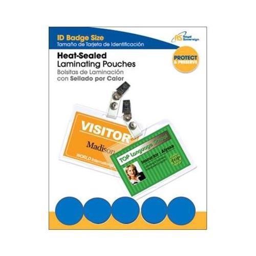 Royal Sovereign RF05IDNU0100 Heat Selaed Laminating Pouch,Badge Card,Type G,10PK