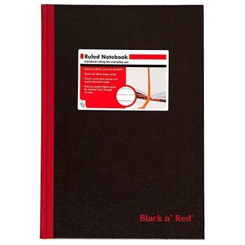 Black n Red Book Casebound 90gsm Ruled 192 Pages A4 Ref D66174 [Pack of 5]