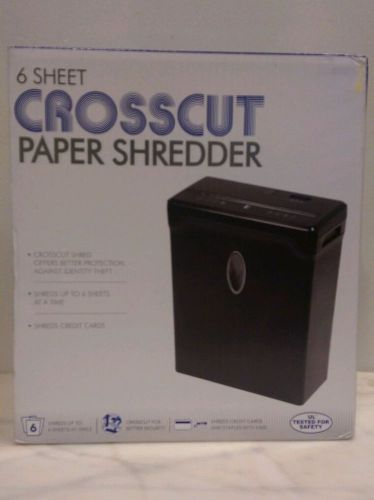 Paper Shredder cross cut 6 sheets credit cards  New in box