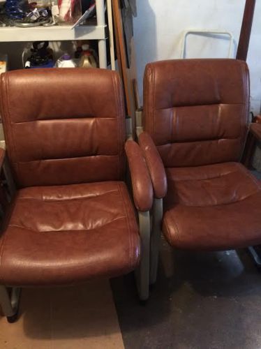 Brown office waiting room chairs