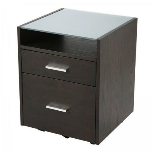 Rolling wood file cabinet - wenge for sale