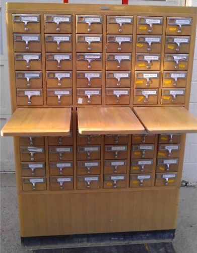 REMINGTON RAND 60DRAWER LIBRARY CARD CATALOG CABINET MIDCENTURY FILE WINE CELLAR